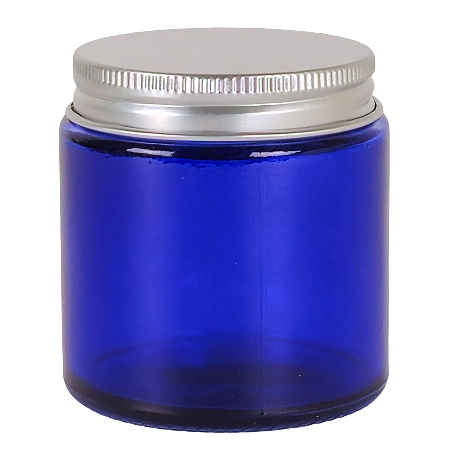130ml - Miami Vaso de vidrio con rosca para velas - Azul con tapa plata - Candle Craft