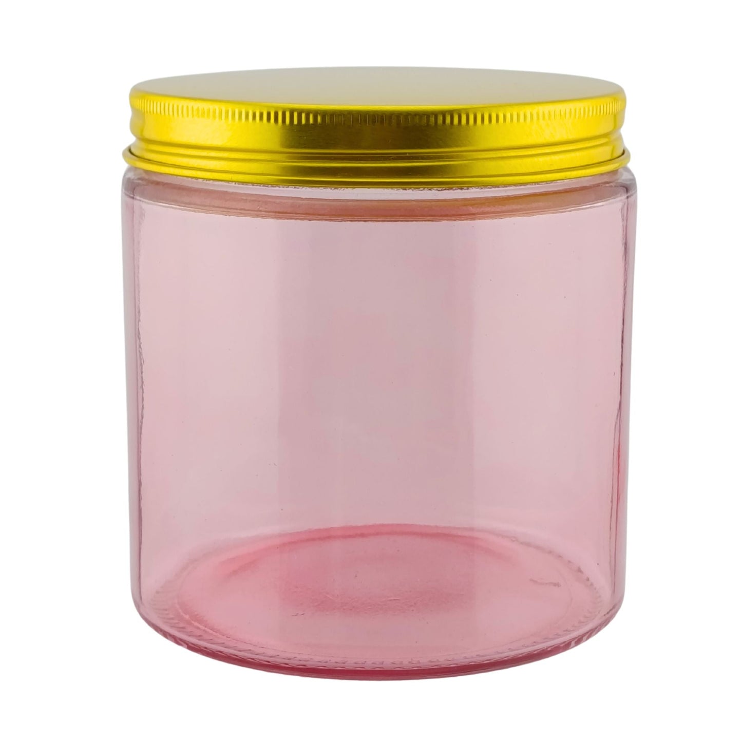 130ml - Miami Vaso de vidrio con rosca para velas - Rosa con tapa Dorada - Candle Craft