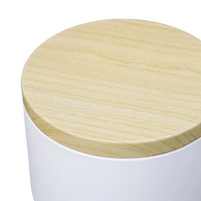 130ml - Tokio Lata de Aluminio Recto para velas - Blanco Mate - Tapa Color Madera - Candle Craft