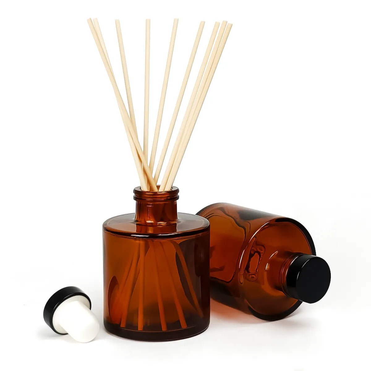 130ml Verona - Frasco para Difusor de Vidrio - Botella Difusor de Varillas Redondo - Ámbar Transparente - Candle Craft