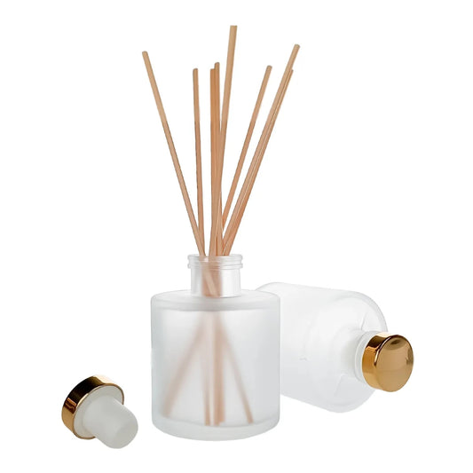 130ml Verona - Frasco para Difusor de Vidrio - Botella Difusor de Varillas Redondo - Blanco Satinado - Candle Craft