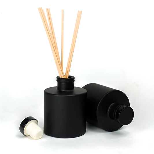 130ml Verona - Frasco para Difusor de Vidrio - Botella Difusor de Varillas Redondo - Negro Mate - Candle Craft