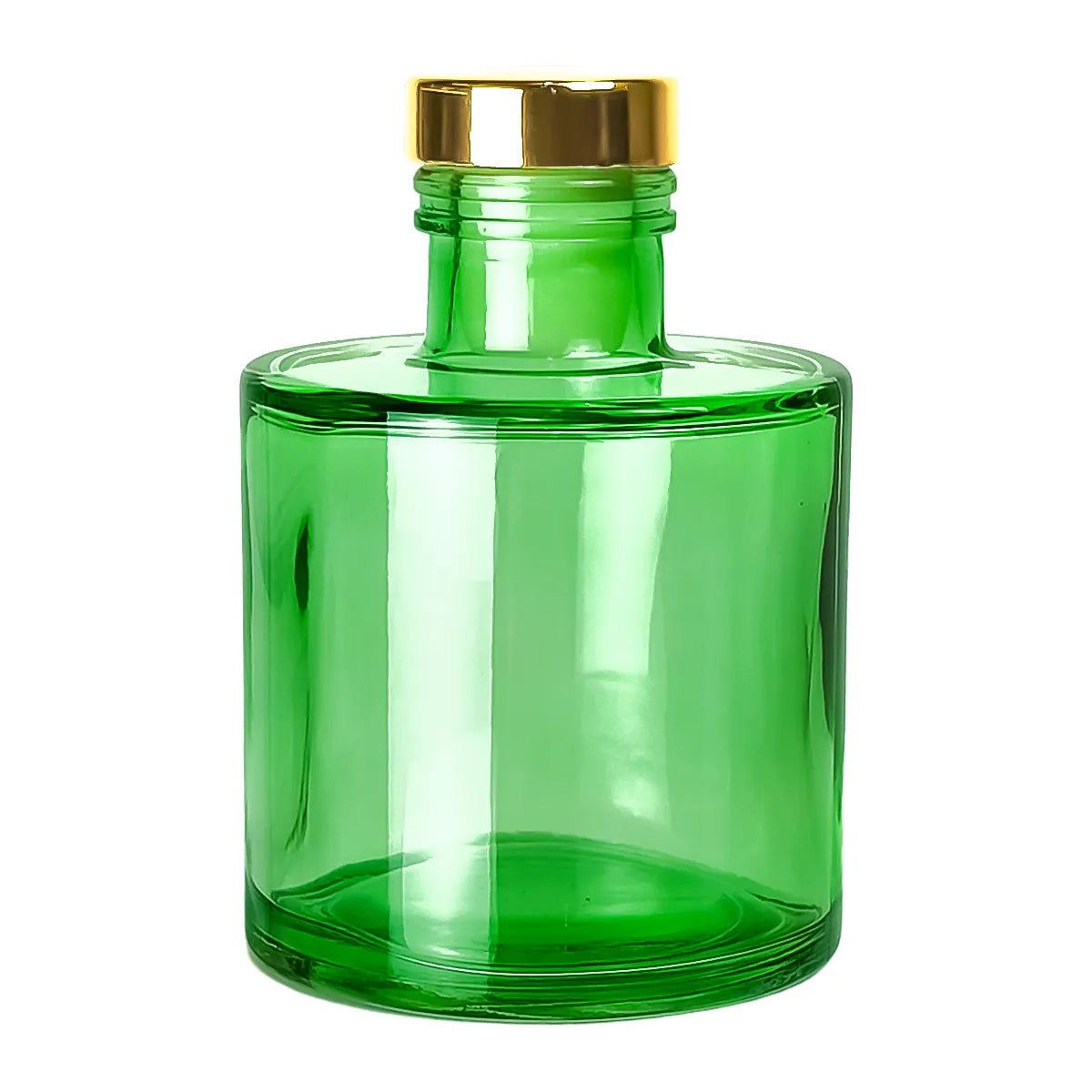 130ml Verona - Frasco para Difusor de Vidrio - Botella Difusor de Varillas Redondo - Verde Transparente - Candle Craft