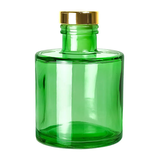 130ml Verona - Frasco para Difusor de Vidrio - Botella Difusor de Varillas Redondo - Verde Transparente - Candle Craft
