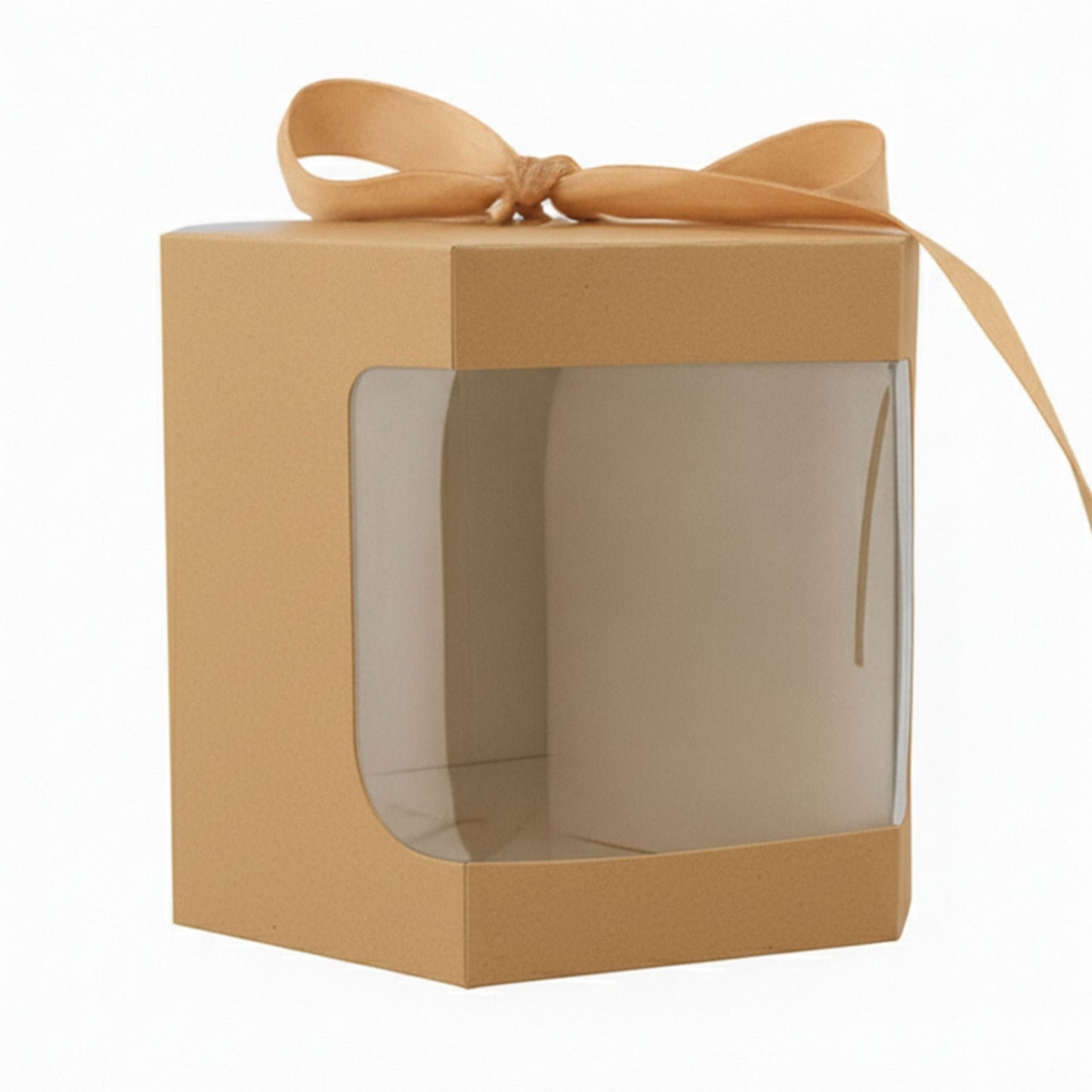 Caja Decorativa Hexagonal para Velas – Café - Ventana Transparente | Grande 10x10 cm