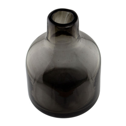 270ml - Florencia Botella Frasco para Difusor de Vidrio Soplado Artesanal - Gris Oscuro / Negro - Hecho a mano