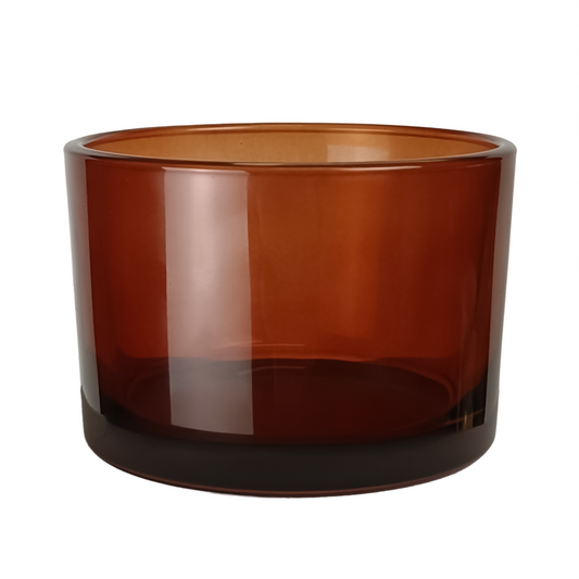 140ml - Mónaco Vaso de vidrio para velas - Ámbar Oscuro - Transparente