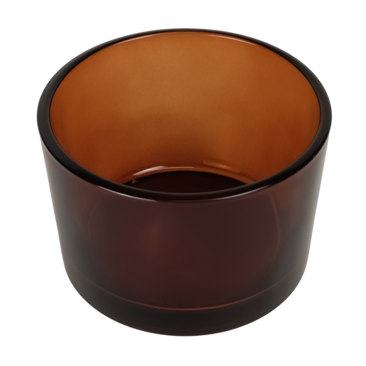 140ml - Mónaco Vaso de vidrio para velas - Ámbar Oscuro - Transparente