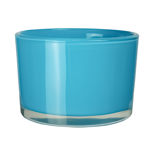 140ml - Mónaco Vaso de vidrio para velas - Azul Claro Brillante