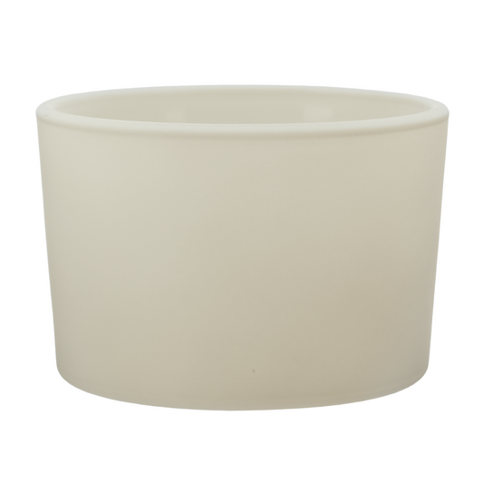 140ml - Mónaco Vaso de vidrio para velas -  Crema / Beige Mate