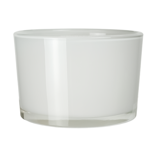 140ml - Mónaco Vaso de vidrio para velas - Blanco Brillante