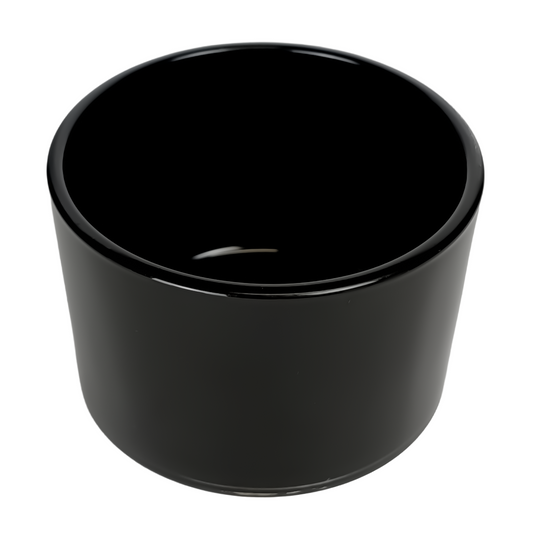 140ml - Mónaco Vaso de vidrio para velas - Negro  Brillante