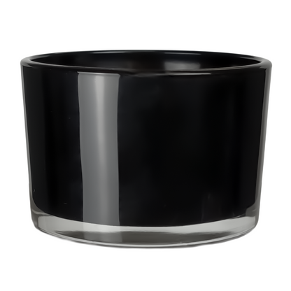 140ml - Mónaco Vaso de vidrio para velas - Negro  Brillante