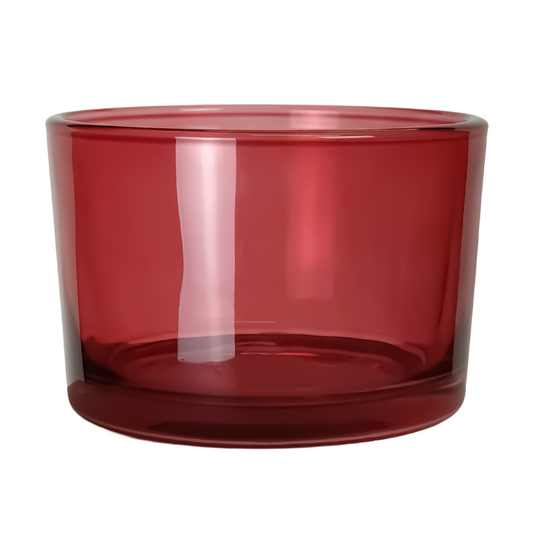 140ml - Mónaco Vaso de vidrio para velas - Rojo Tinto Transparente