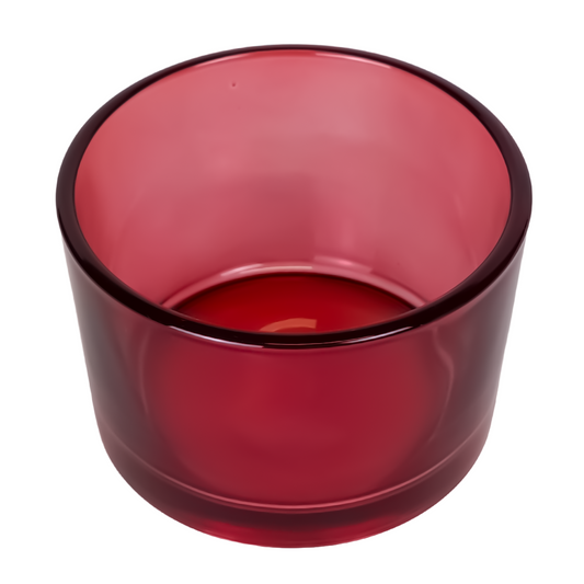140ml - Mónaco Vaso de vidrio para velas - Rojo Tinto Transparente