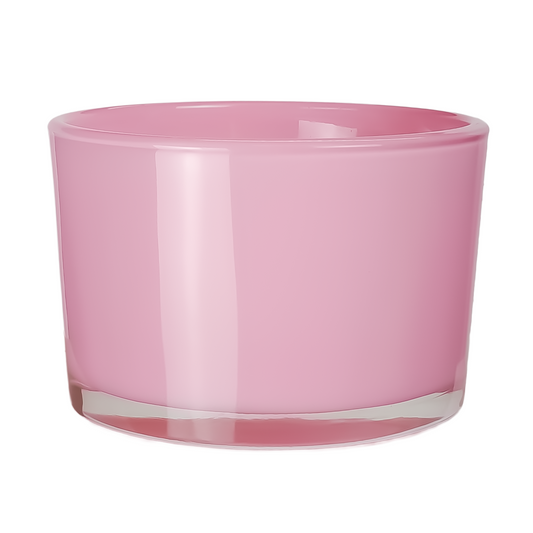 140ml - Mónaco Vaso de vidrio para velas - Rosa Claro Brillante