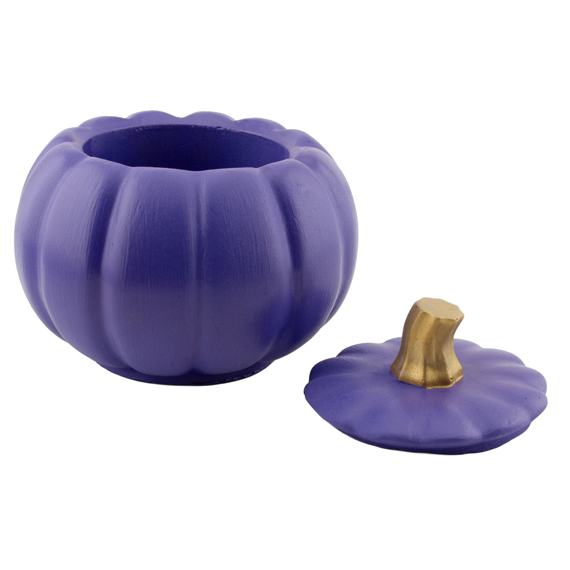 140ml - Colección Hechizo - Calabaza de Yeso para Velas - Morado / Dorado (Edición Especial de Halloween) - Candle Craft