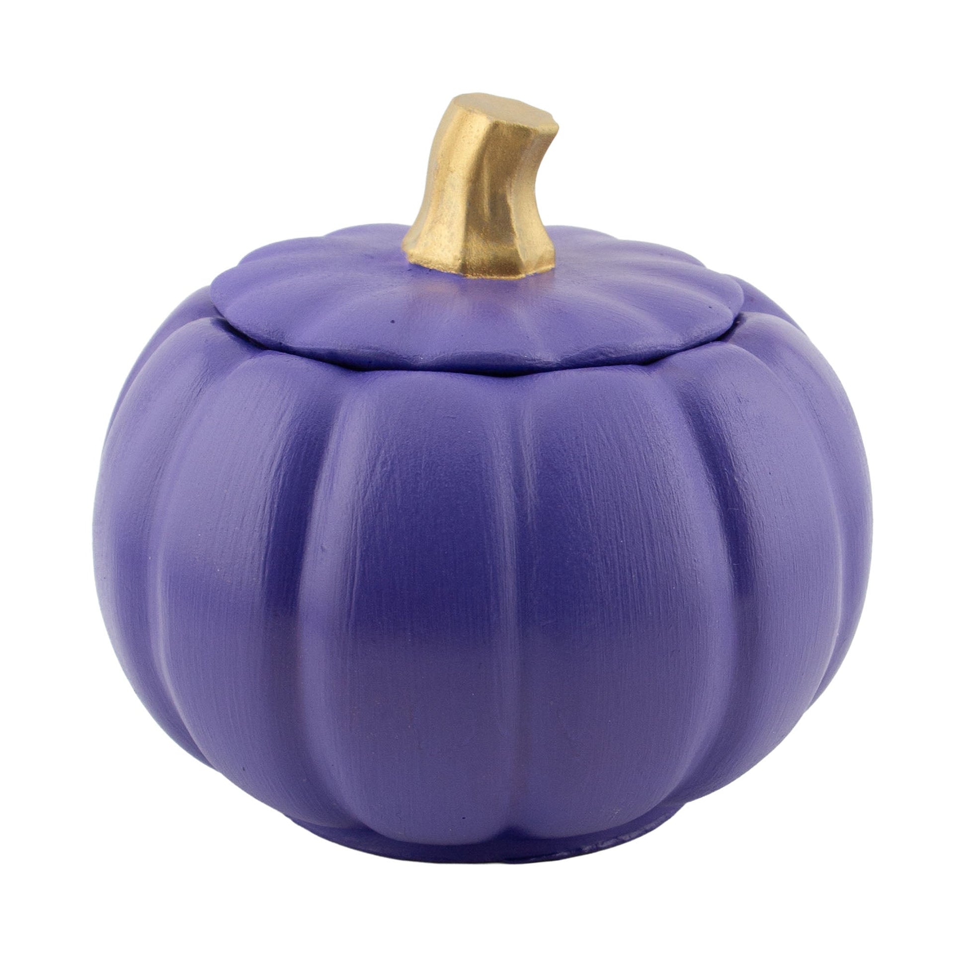 140ml - Colección Hechizo - Calabaza de Yeso para Velas - Morado / Dorado (Edición Especial de Halloween) - Candle Craft