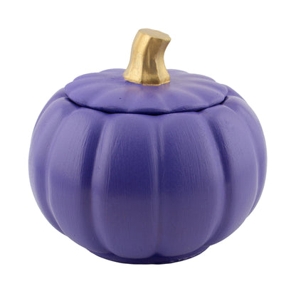 140ml - Colección Hechizo - Calabaza de Yeso para Velas - Morado / Dorado (Edición Especial de Halloween) - Candle Craft