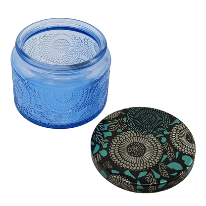 140ml - Londres Vaso de vidrio para velas - Azul - Candle Craft