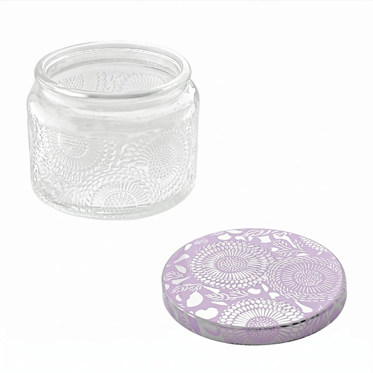 140ml - Londres Vaso de vidrio para velas - Frasco Cristal Transparente Relieve - Candle Craft