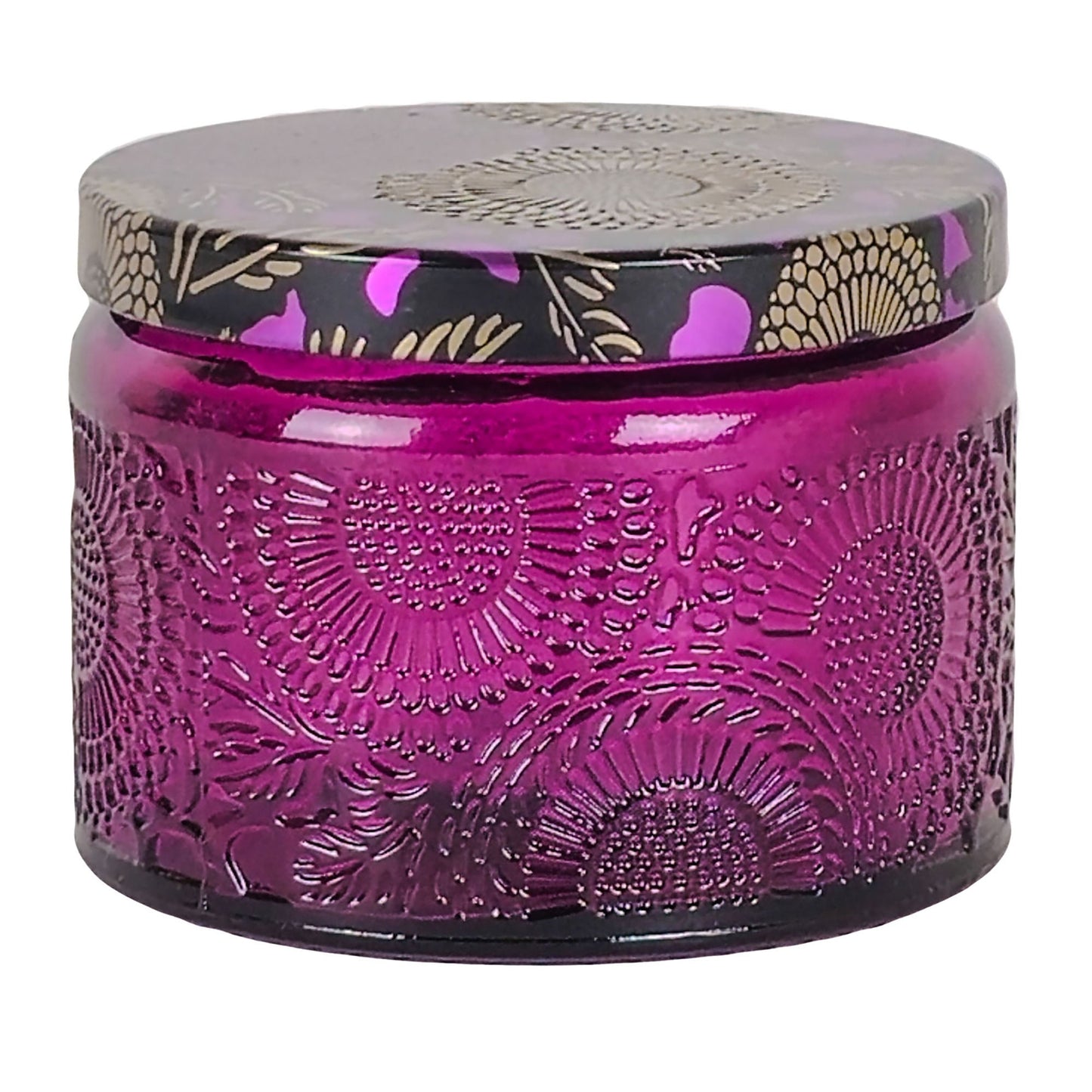 140ml - Londres Vaso de vidrio para velas - Morado Relieve - Candle Craft