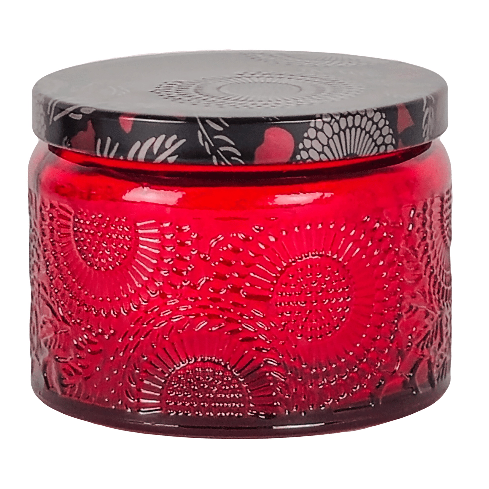140ml - Londres Vaso de vidrio para velas - Rojo Tinto Relieve - Candle Craft