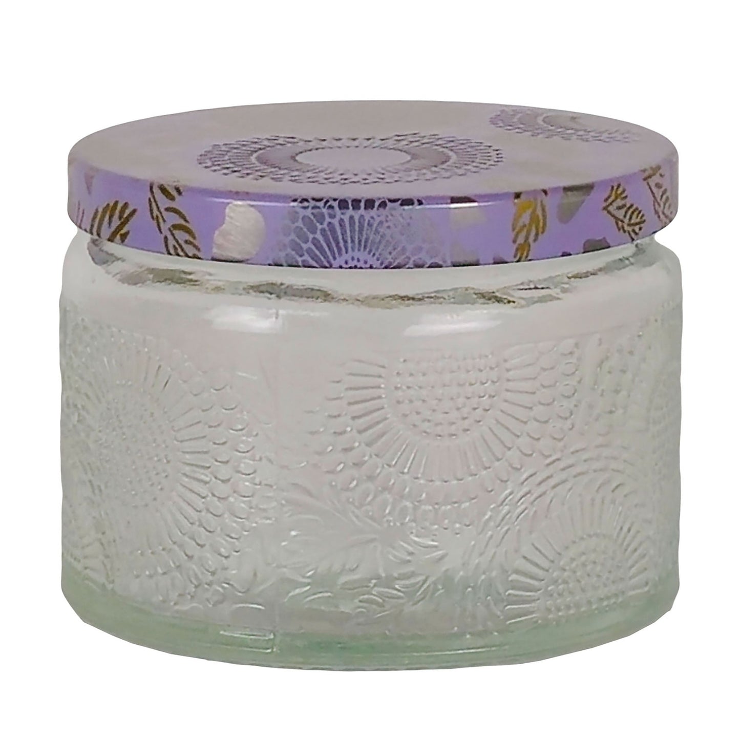 140ml - Londres Vaso de vidrio para velas - Transparente Relieve - Candle Craft