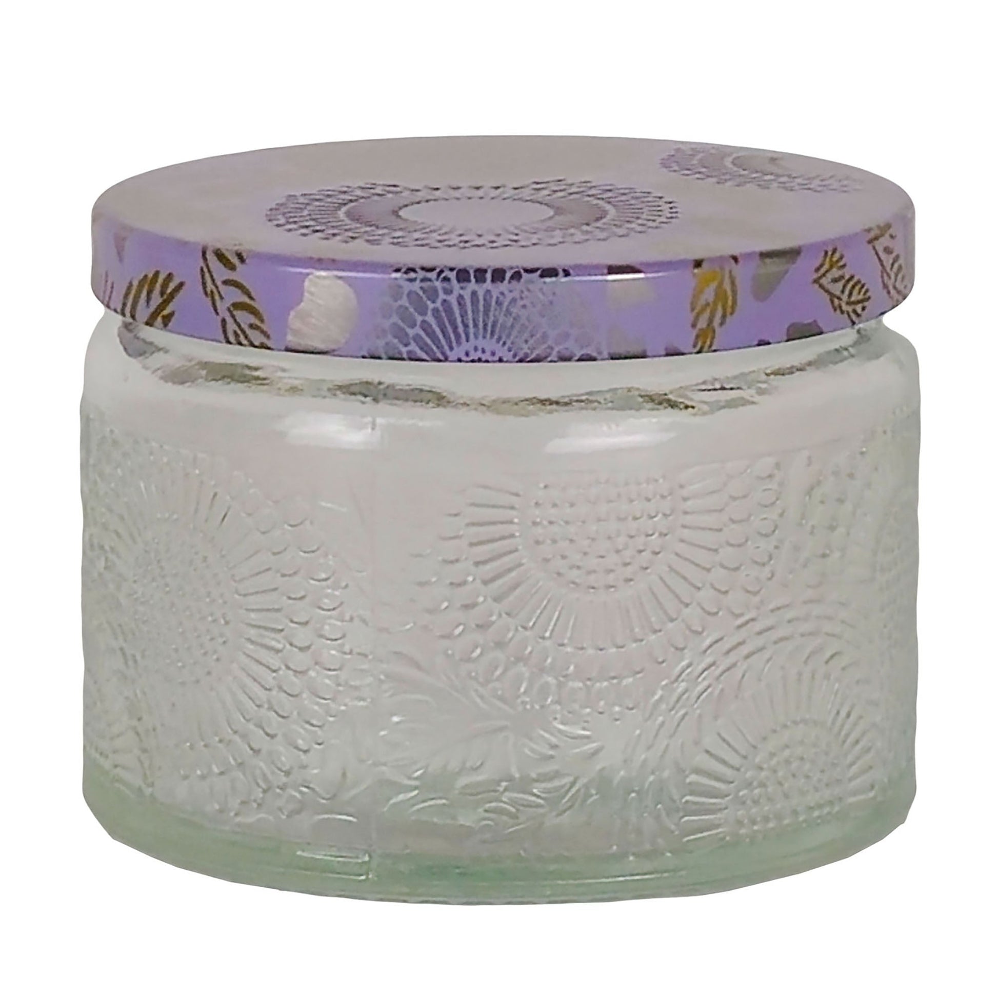 140ml - Londres Vaso de vidrio para velas - Transparente Relieve - Candle Craft