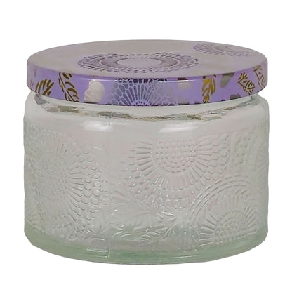 140ml - Londres Vaso de vidrio para velas - Transparente Relieve - Candle Craft