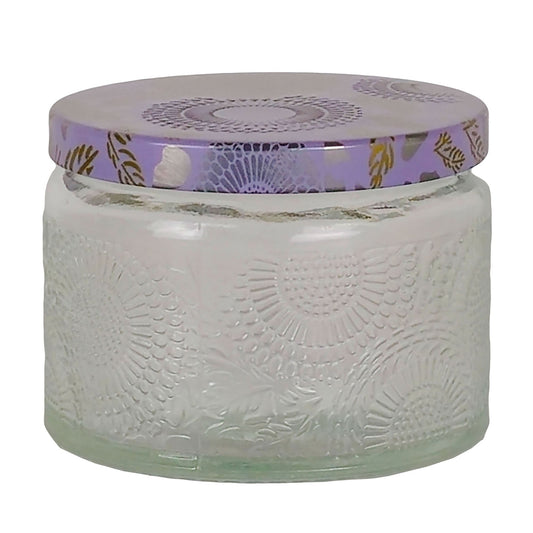 140ml - Londres Vaso de vidrio para velas - Transparente Relieve - Candle Craft