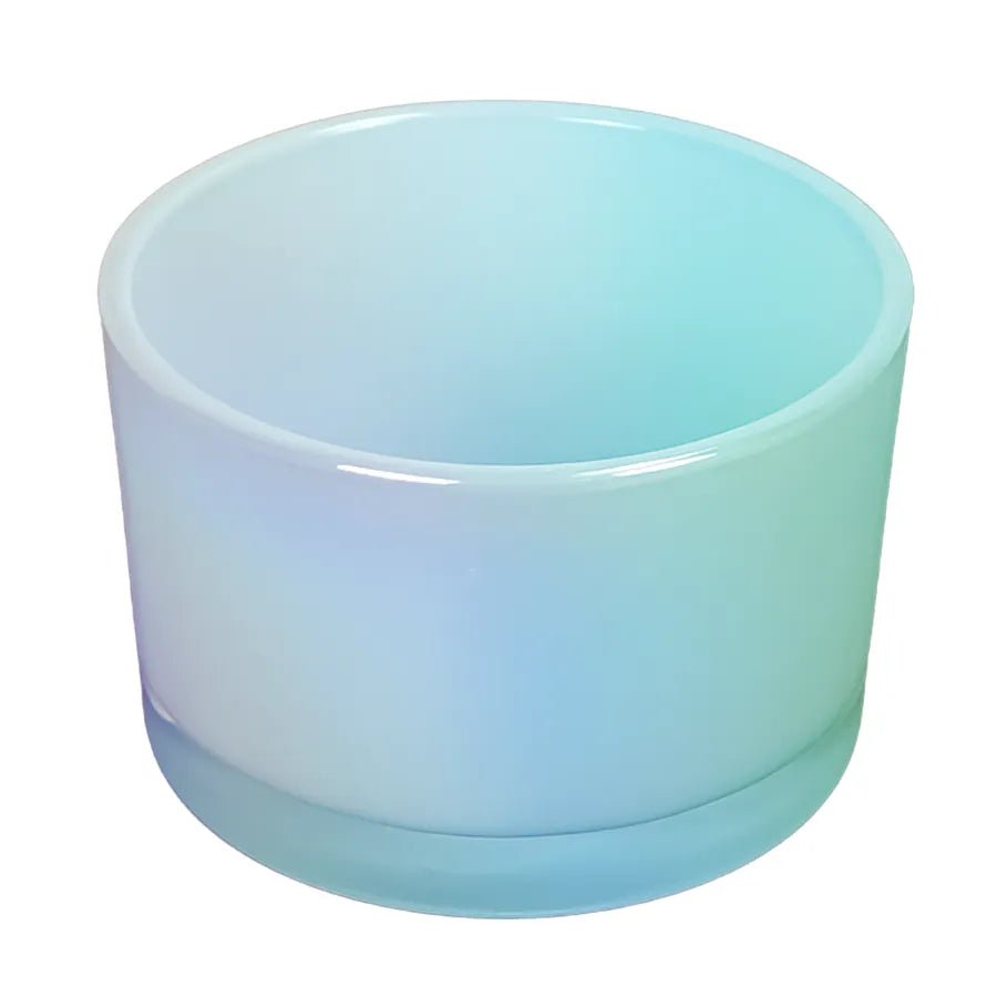 140ml - Mónaco Vaso de Vidrio para Velas Azul Bebé - Azul Claro Tornasol Arcoíris Brillante - Candle Craft