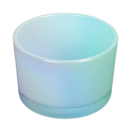 140ml - Mónaco Vaso de Vidrio para Velas Azul Bebé - Azul Claro Tornasol Arcoíris Brillante - Candle Craft