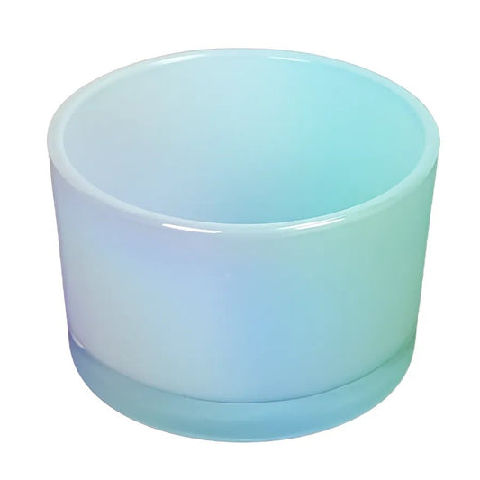 140ml - Mónaco Vaso de Vidrio para Velas Azul Bebé - Azul Claro Tornasol Arcoíris Brillante - Candle Craft