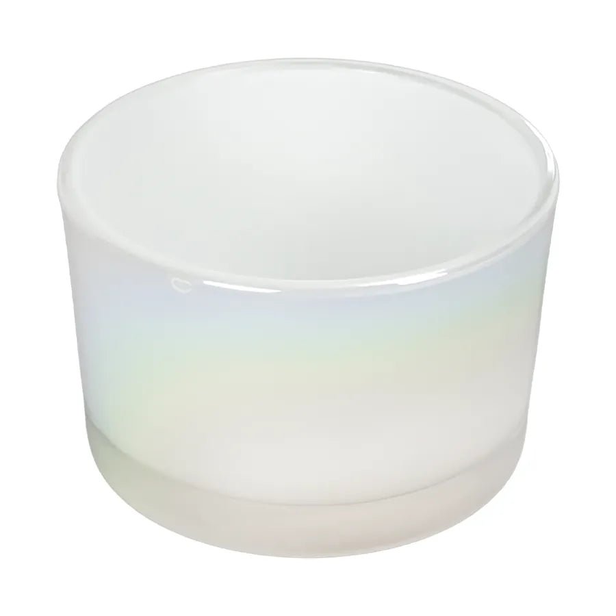 140ml - Mónaco Vaso de Vidrio para Velas - Blanco Tornasol Arcoíris Brillante - Candle Craft