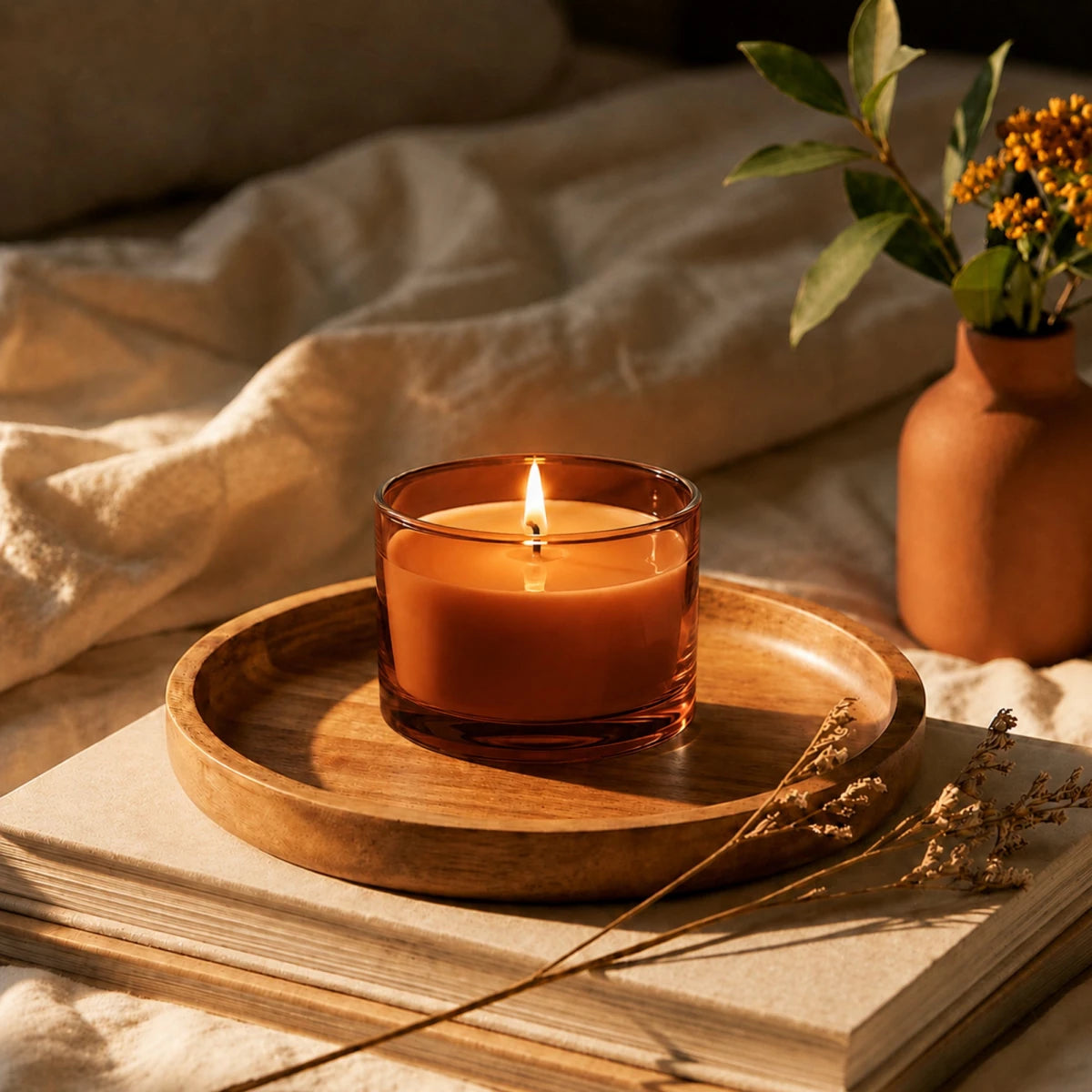 140ml - Mónaco Vaso de vidrio para velas - Frasco Ámbar Oscuro - Transparente - Candle Craft