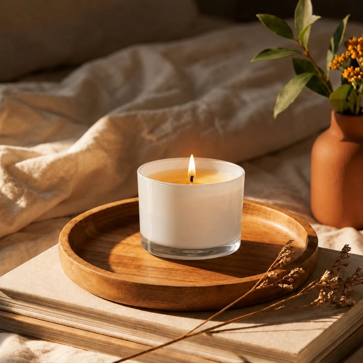140ml - Mónaco Vaso de vidrio para velas - Frasco Blanco Brillante - Candle Craft