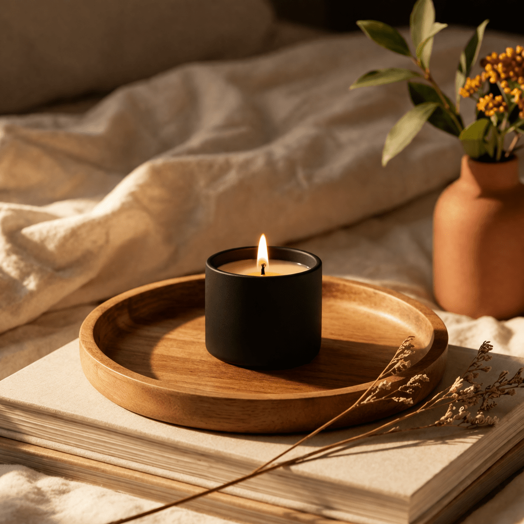 140ml - Mónaco Vaso de vidrio para velas - Frasco Negro Mate - Candle Craft