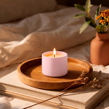 140ml - Mónaco Vaso de vidrio para velas - Frasco Rosa Pastel Mate - Candle Craft