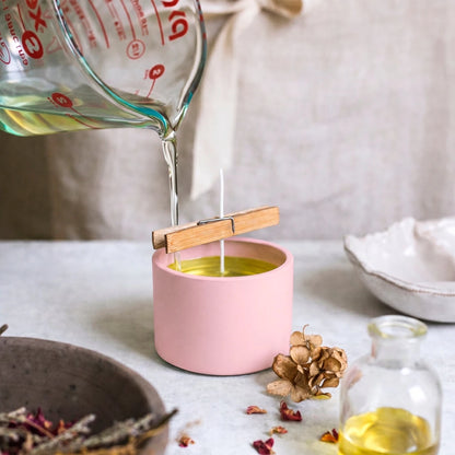 140ml - Mónaco Vaso de vidrio para velas - Frasco Rosa Pastel Mate - Candle Craft