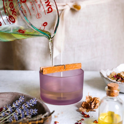 140ml - Mónaco Vaso de vidrio para velas - Frasco Satinado Morado / Fucsia - Candle Craft