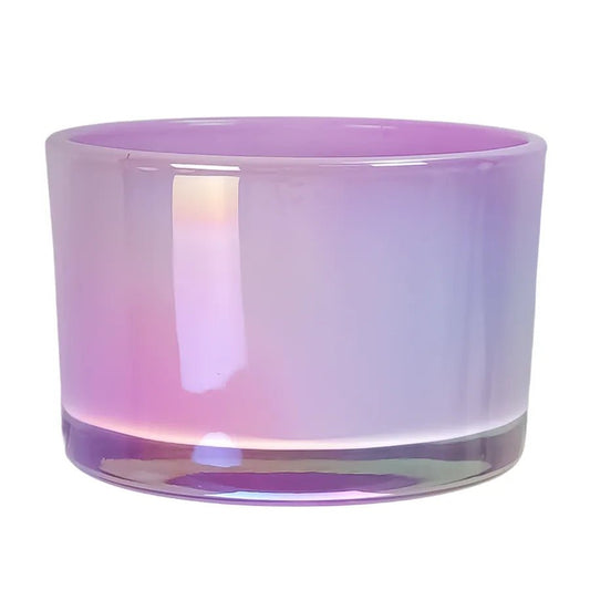140ml - Mónaco Vaso de Vidrio para Velas - Morado Claro Tornasol Arcoíris Brillante - Candle Craft