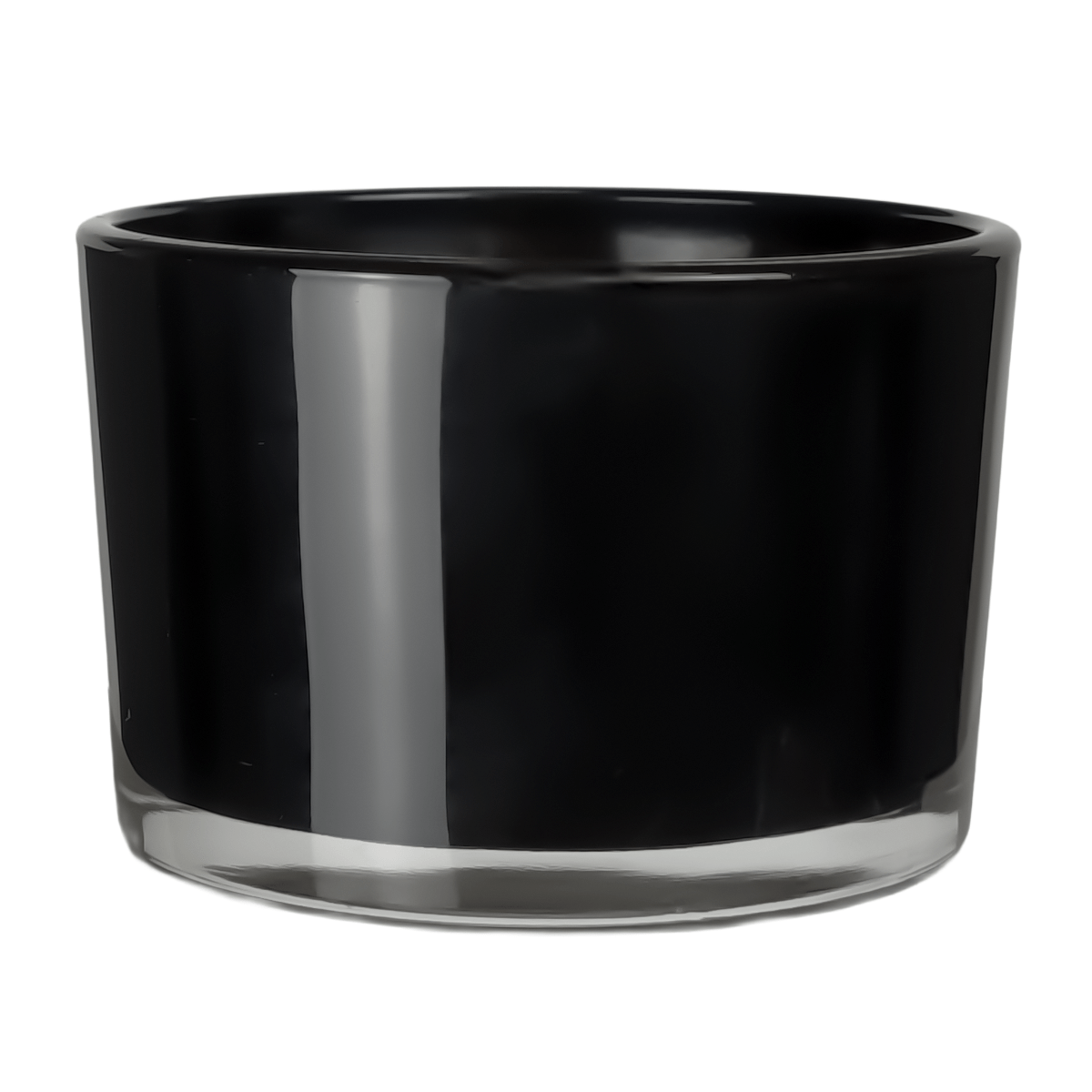 140ml - Mónaco Vaso de vidrio para velas - Negro Brillante - Candle Craft
