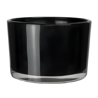 140ml - Mónaco Vaso de vidrio para velas - Negro Brillante - Candle Craft