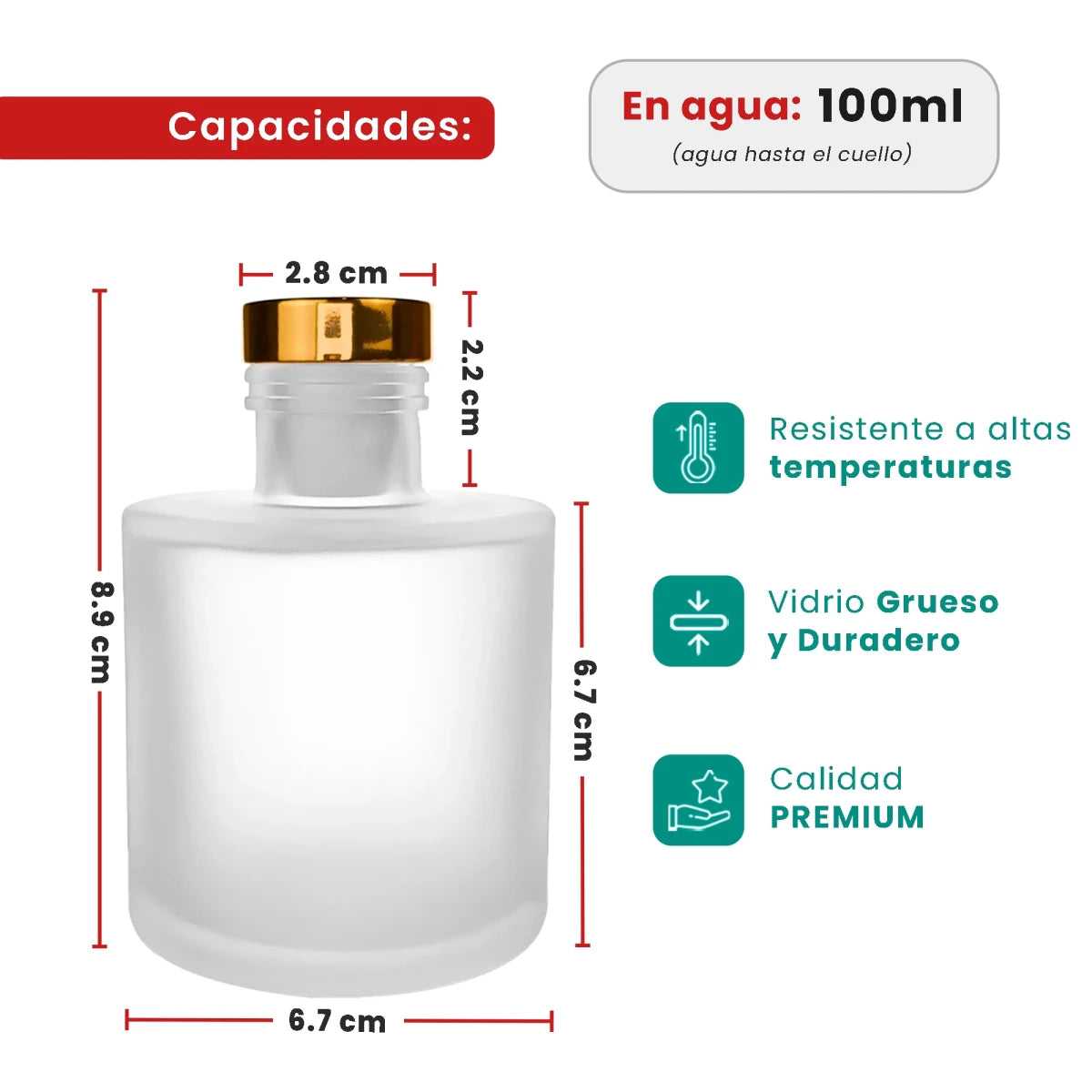 150ml Verona - Frasco para Difusor de Vidrio - Botella Difusor de Varillas Redondo - Blanco Satinado - Candle Craft