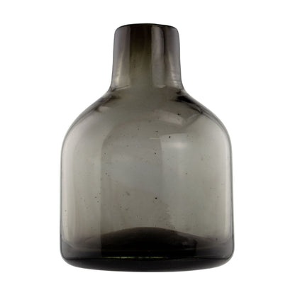 270ml - Florencia Botella Frasco para Difusor de Vidrio Soplado Artesanal - Gris Oscuro / Negro - Hecho a mano