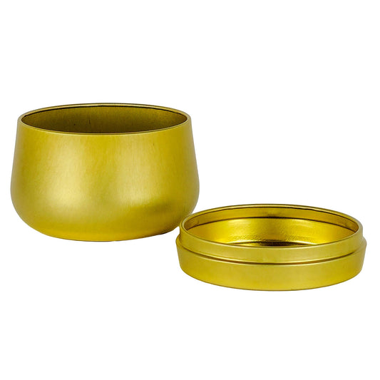 160ml - Tokio Lata de Aluminio Redonda para velas - Dorado - Candle Craft