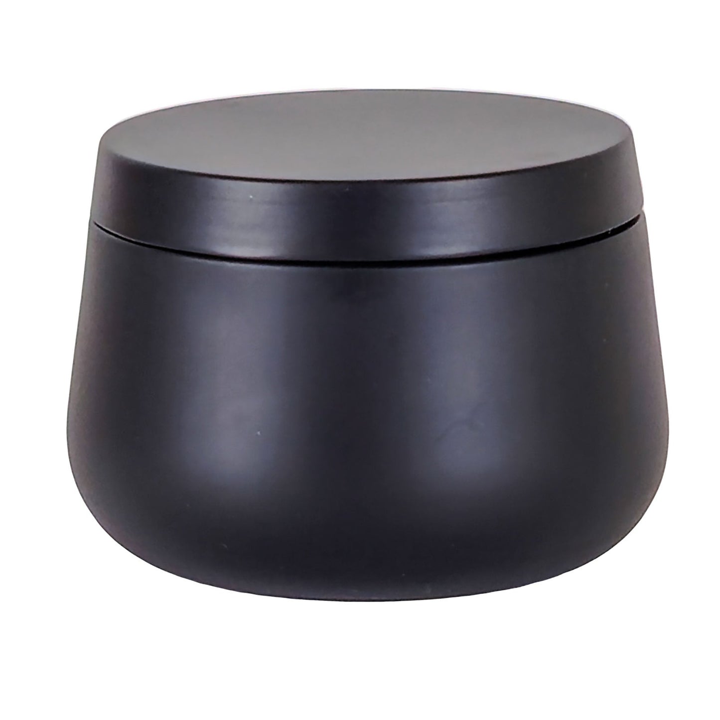 160ml - Tokio Lata de Aluminio Redonda para velas - Negro Mate - Adentro: Dorado - Candle Craft