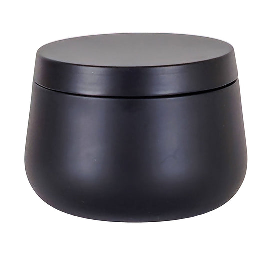 160ml - Tokio Lata de Aluminio Redonda para velas - Negro Mate - Adentro: Dorado - Candle Craft