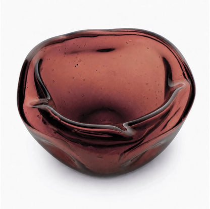 170ml - Florencia Vaso / Bowl de Vidrio Soplado Artesanal - Frasco de diseño Cristal Rojo Vino Transparente - Hecho a mano - Candle Craft
